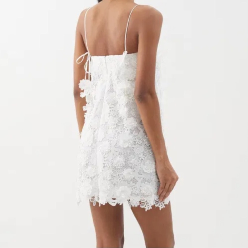 Zimmermann raie lace flower mini dress - ivory - Picture 8 of 15